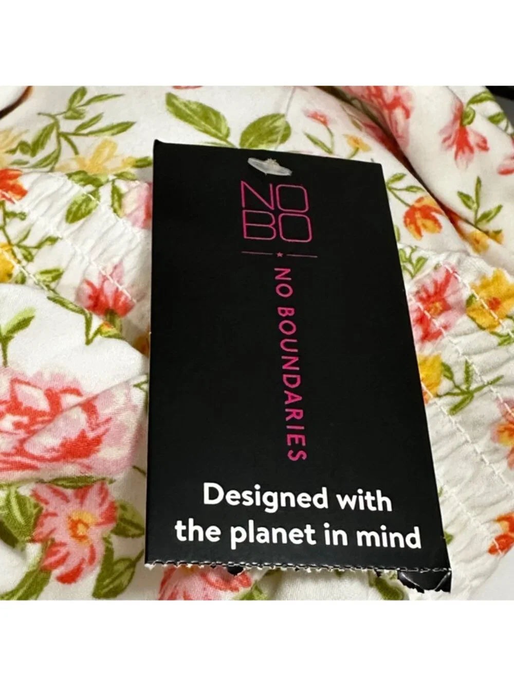 Floral No Boundaries Womens Babydoll  Dress XXL Smocked Waist Milkmaid Cottage - Picture 5 of 9